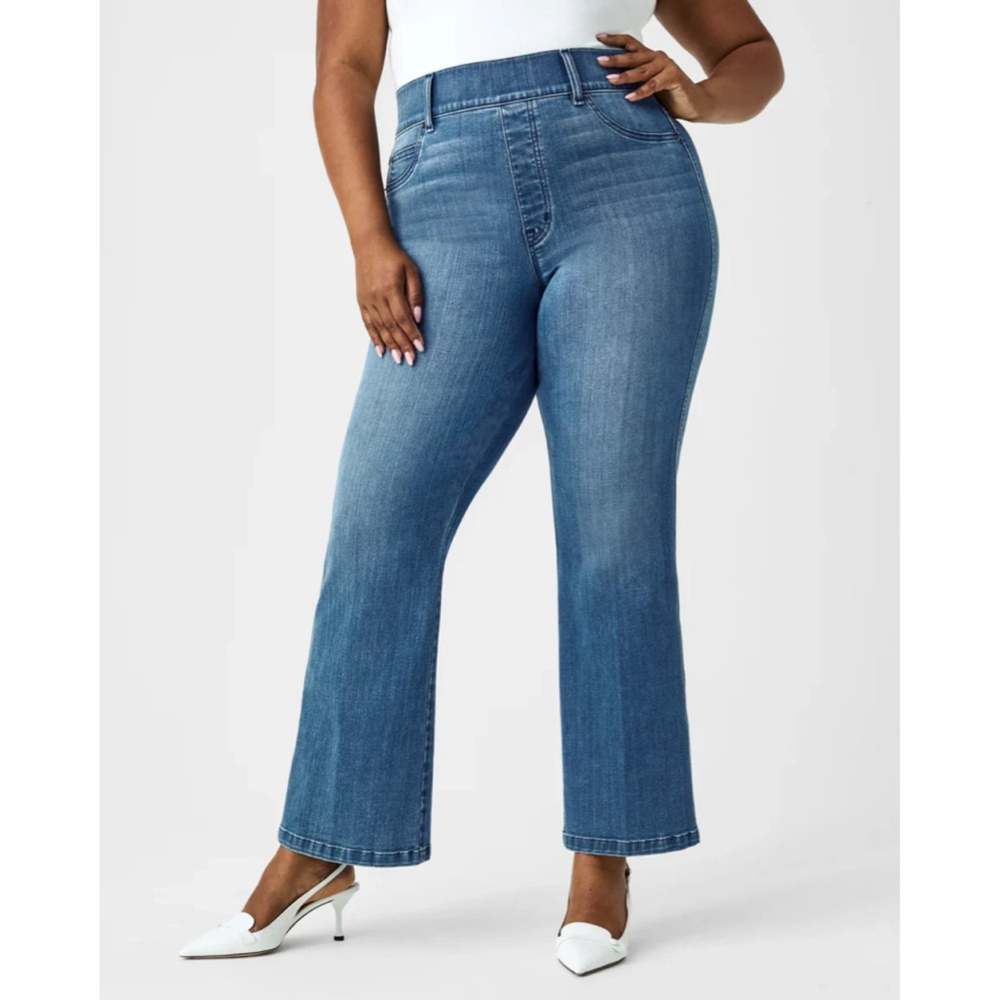SPANX High Rise Flare‎ Jeans 3X Sculpting Stretch Medium Wash Denim